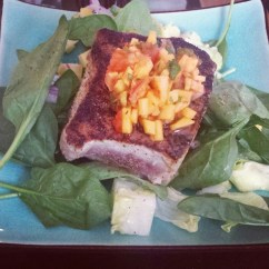 Mango Habenero Salsa on a Tuna Salad